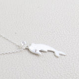 Dolphin Shape Sterling Silver Necklace For Unisex