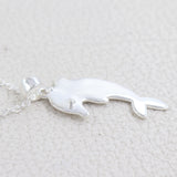 Dolphin Shape Sterling Silver Necklace For Unisex