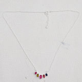 Multi Tourmaline Silver Necklace