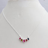 Multi Tourmaline Silver Necklace