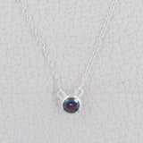 925 Sterling Silver Mystic Quartz Gemstone Minimalist Necklace With Chain