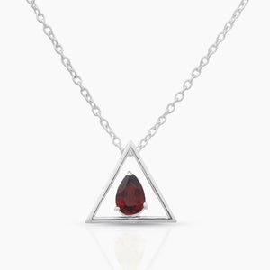 Garnet Silver Minimalist Necklaces