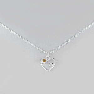 925 Silver Citrine Cut Heart Shape Necklace