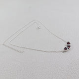 Trillion Cut Natural Garnet Sterling Silver Chain Necklace Jewelry