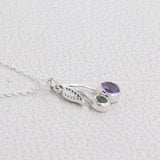 925 Sterling Silver MultiStone Minimalist Necklace