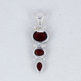 925 Sterling Silver Hessonite Cab Pendant