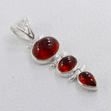 925 Sterling Silver Hessonite Cab Pendant