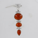 Hessonite Cab 925 Sterling Silver Pendant