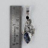 Dendritic Opal, Black Onyx, Crystal Mermaid Pendant