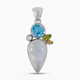 Rainbow Moonstone Gemstone Silver Pendants