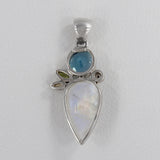 Rainbow Moonstone Gemstone Silver Pendant