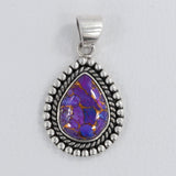 Purple Turquoise 925 Sterling Silver Pendant