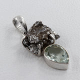 Meteorite, Green Amethyst Silver Pendant