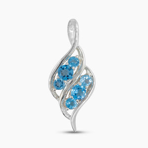 Blue Topaz Gemstone Silver Pendants