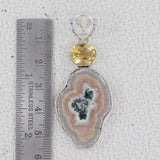 Amethyst Slice With Citrine Gemstone  Pendants