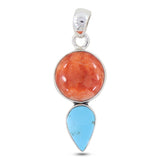 Arizona Turquoise With Red Agate Soy Gemstone Pendant