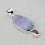 925 Sterling Silver Calcite drusy Pendant