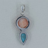 Arizona Turquoise With Red Agate Soy Gemstone Pendant