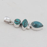 Tibetan Turquoise Gemstone Silver Pendant