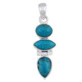 Tibetan Turquoise Gemstone Silver Pendant