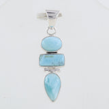 Larimar Gemstone 925 Sterling Silver Pendant