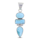 Larimar Gemstone 925 Sterling Silver Pendant