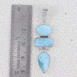 Larimar Gemstone 925 Sterling Silver Pendant