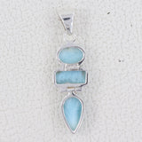 925 Sterling Silver Larimar Pendant