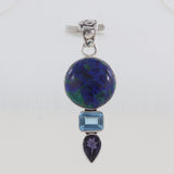 Azurite-Malachite Silver Designer Pendant