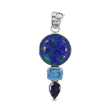 Azurite-Malachite Silver Designer Pendant