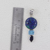 Azurite Malachite Silver Pendant