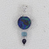 Azurite-Malachite Silver Designer Pendant