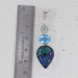 Azurite Malachite Silver Pendant