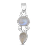 Rainbow Moonstone Silver Pendant