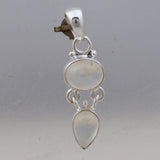 Rainbow Moonstone Silver Pendant