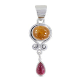 Tourmaline Gemstone Silver Pendant