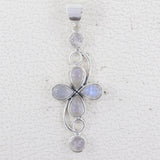 Rainbow Moonstone Silver Pendant