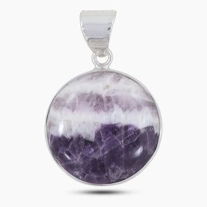Amethyst Lace Agate Silver Pendants