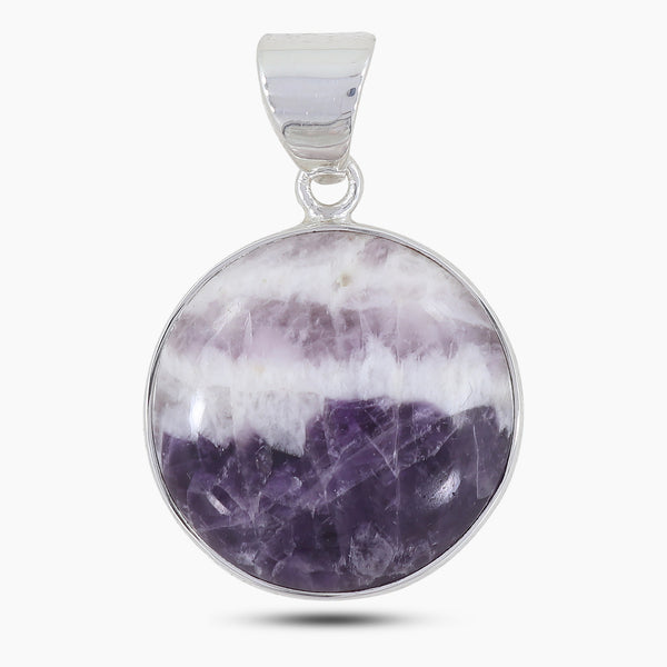 Amethyst Lace Agate Silver Pendants