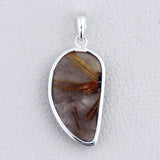 925 Sterling Silver Rutilated Quartz Pendant