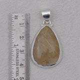 Natural Rutilated Quartz Pendant 925 Sterling Silver