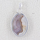 Crazy Lace Agate Gemstone Silver Pendant