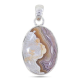 Crazy Lace Agate Gemstone Silver Pendant