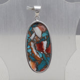 925 Silver Spiny Oyster Turquoise Pendant