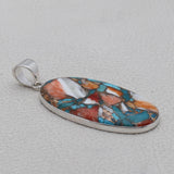 925 Silver Spiny Oyster Turquoise Pendant