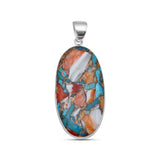 925 Silver Spiny Oyster Turquoise Pendant