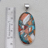 925 Silver Spiny Oyster Turquoise Pendant