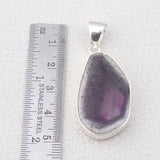 Amethyst Crystal Quartz Silver Pendant