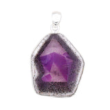 Amethyst Crystal Quartz Silver Pendant