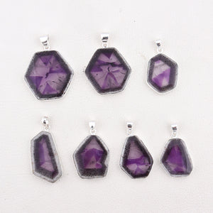 925 Silver Amethyst Cristal Quartz Pendant